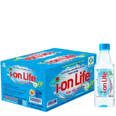 Thùng 24 chai nước tinh khiết Ion life 330ml